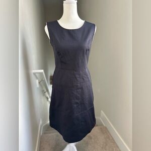 Tory Burch Sleeveless Black A-Line Sheath Dress‎ White Trim XS Business Casual